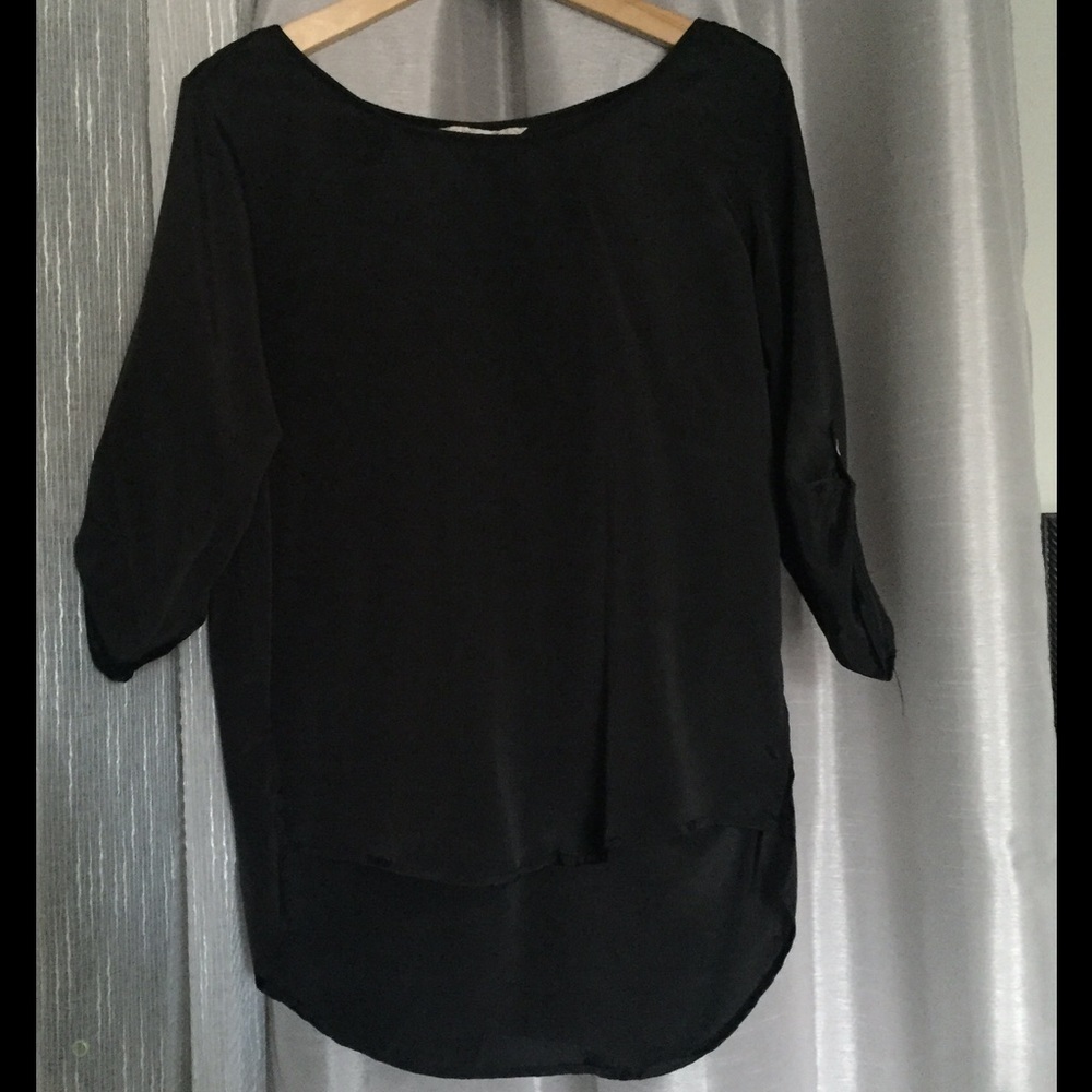 Fun & Flirt Black 3/4 Sleeve Blouse